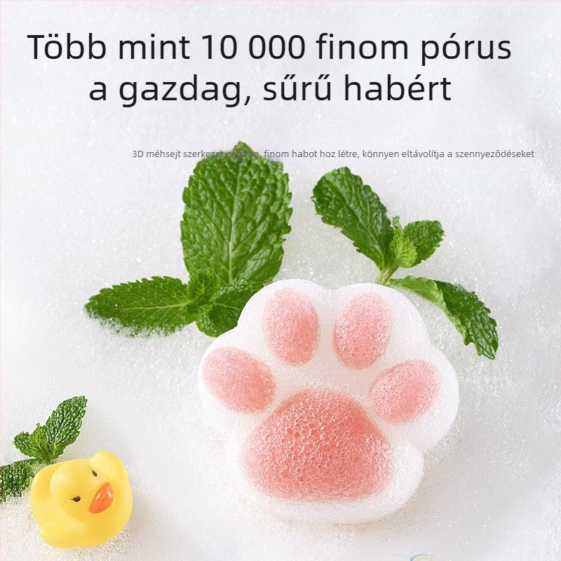 Beptides babaszappanos szivacs SpongeBob formában, természetes konjac a újszülötteknek — gyengéd arc- és testtisztítás