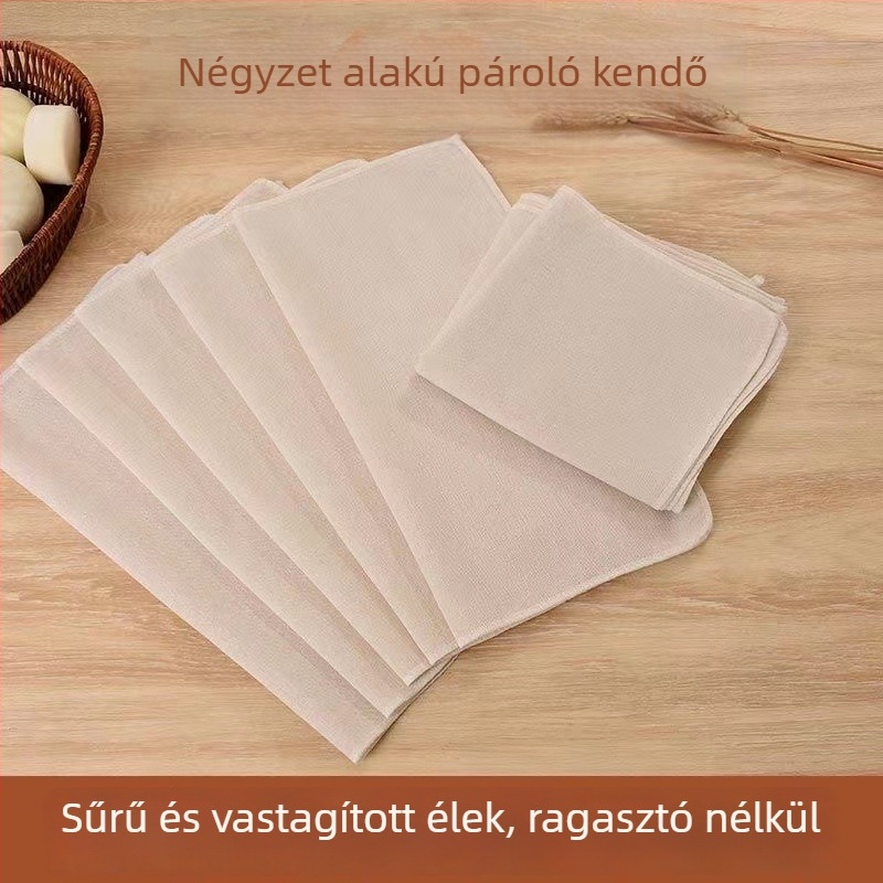 70 cm-es négyzetes pároló kendő, tapadásmentes, zsemle és tofu párolásához