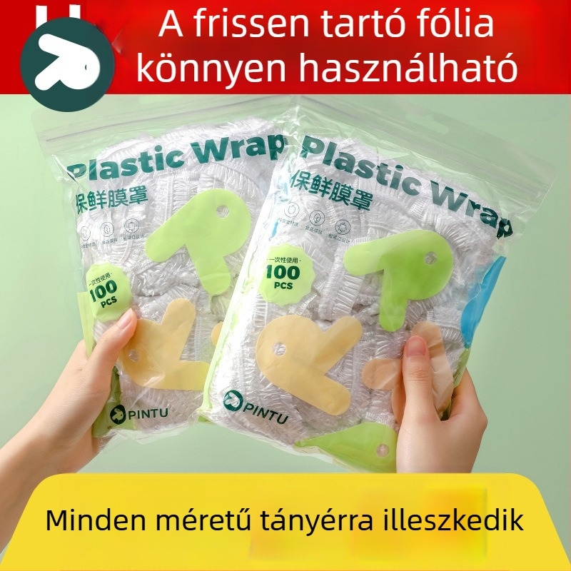 Átlátszó egyszer használatos élelmiszer-minőségű fóliafedél a maradékok frissességének megőrzéséhez
