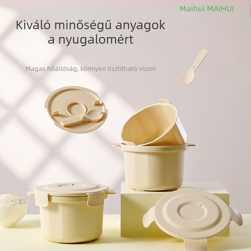 Maihui koreai rizsfőző zsírcsökkentés és cukorszabályozás funkcióval, mikrohullámú gőzölő rizsfőző, rizs és leves szétválasztás, háztartási ebédes doboz