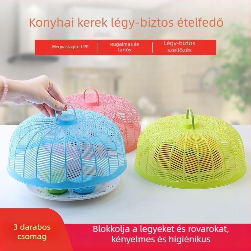 Kerek műanyag étkezőasztal fedél - frissen tartja az ételeket és távol tartja a legyeket