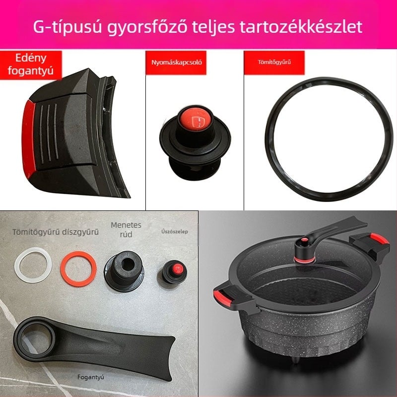 Mindenfunkciós otthoni elektronikus mikro nyomású kukta, mindent egyben Maifan kővel készült edénnyel és tartozékokkal, fogantyú tömítőgyűrű és lebegő szelep