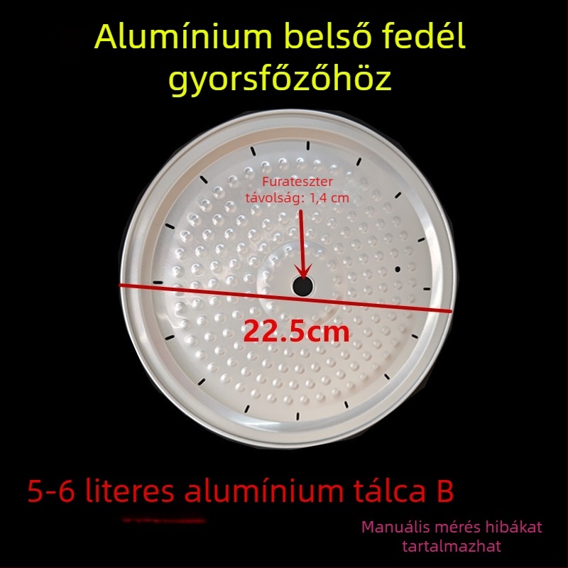 Elektromos nyomásos főzőedény kiegészítői: alumínium fedél, tömítőgyűrű, belső alumínium fedél, alumínium lemez, 4L/6L/8L