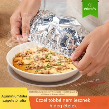 Két darabos ételmelegítő fedél alumíniumfóliával