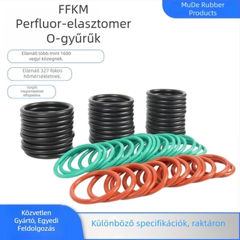 Perfluoréter O-gyűrű, egyedileg gyártott tömítőgyűrű, nagy nyomású tömítéshez, FFKM, perfluor-elasztomer, magas hőmérséklet- és korrózióálló
