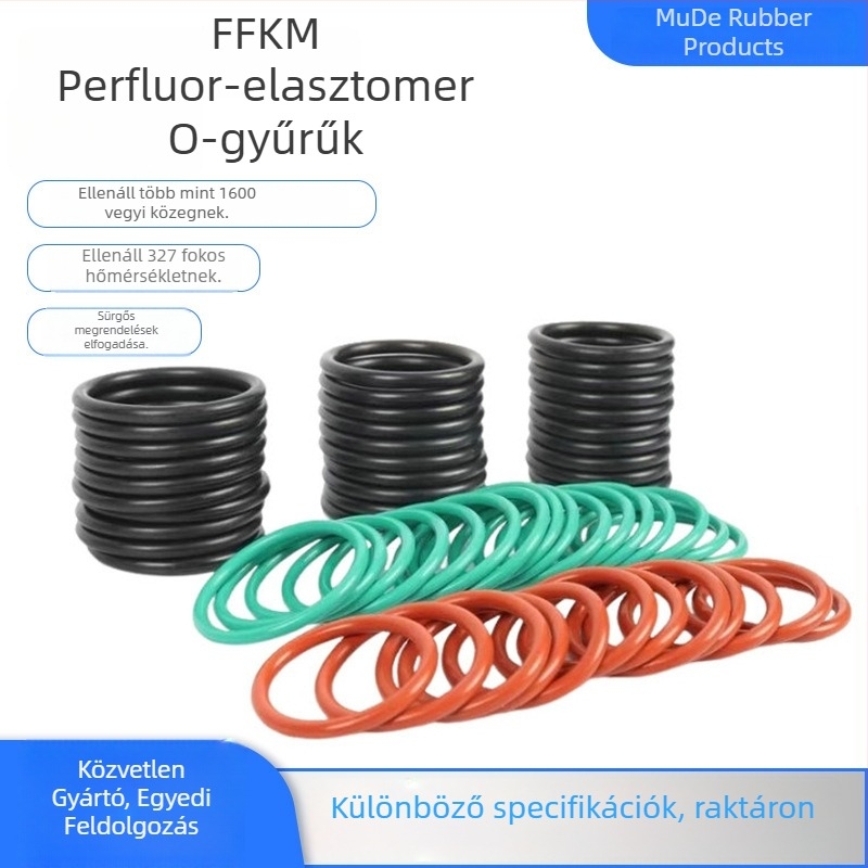 Perfluoréter O-gyűrű, egyedileg gyártott tömítőgyűrű, nagy nyomású tömítéshez, FFKM, perfluor-elasztomer, magas hőmérséklet- és korrózióálló