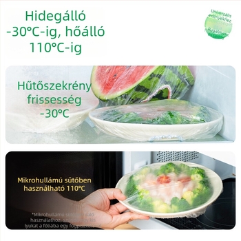 Temij Egyszer használatos fóliakupakok, 300 darab, összecsukható konyhai élelmiszer-tároló tasakok, porvédő sapka, kihúzható konyhai eszközök