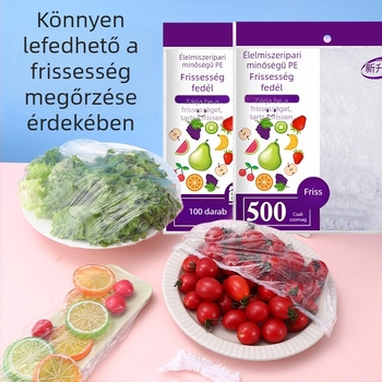 Élelmiszer-biztonságos műanyag fóliás fedő készlet, porvédő sapkák, egyszer használatos ételtároló zacskók, zöldségfedők és zuhanysapkák elasztikus nyílással