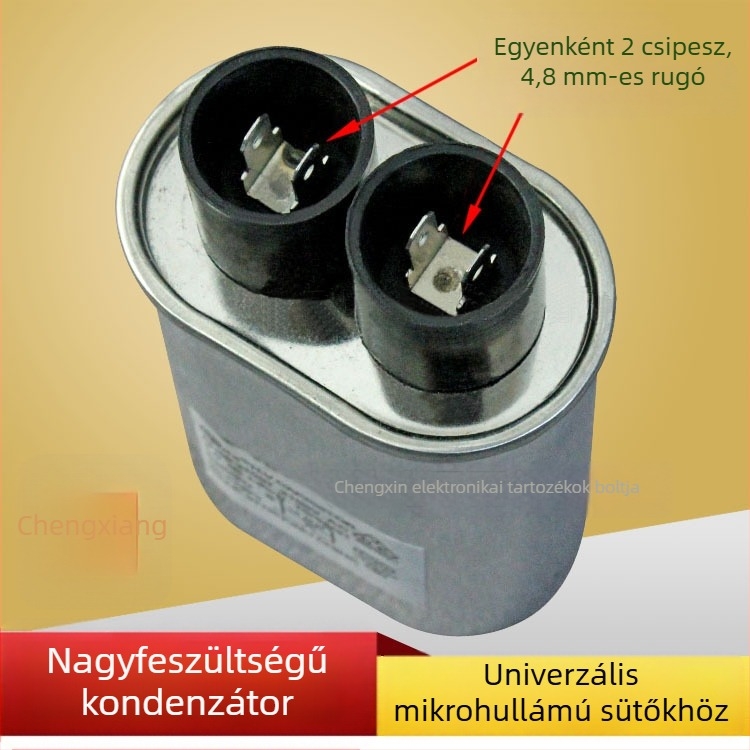 Mikrohullámú sütőhöz magasfeszültségű kondenzátor, univerzális, 0,95–1,10 µF, 2100 V