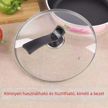 Vastagított edzett üveg fedő edényekhez, otthoni használatra, alkalmas sütéshez és gőzöléshez, repedésálló