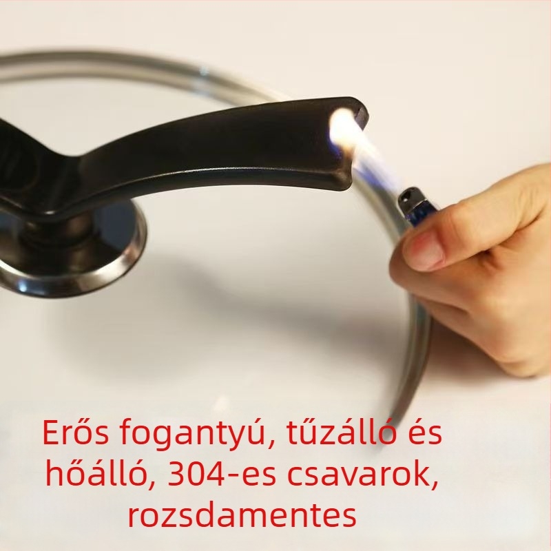 Vastagított edzett üveg fedő edényekhez, otthoni használatra, alkalmas sütéshez és gőzöléshez, repedésálló