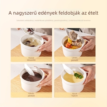Kerámiából készült bain‑marie edény fedővel madárfészek és tojásos leves számára, gőzölő tál, méretek: kicsi/közepes/nagy