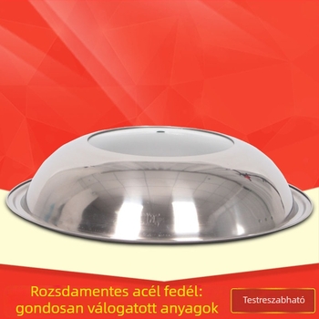 Családi használatú rozsdamentes acél fazékfedő elektromos fazékhoz, fröcsögés elleni védelemmel, állítható méretek