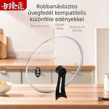 Hőkezelt üvegből készült fazekfedő, állítható fogantyúval, univerzális kerek fedő a főzéshez