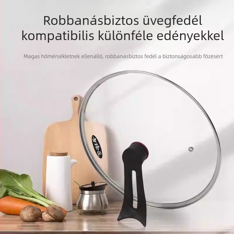 Hőkezelt üvegből készült fazekfedő, állítható fogantyúval, univerzális kerek fedő a főzéshez