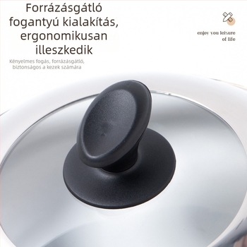 Rozsdamentes acél edényfedő edzett üveggel, átlátszó, univerzális méret 30–40 cm