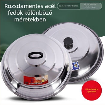 Rozsdamentes acél edényfedő, univerzális wokfedő, mágneses, 30–32 cm