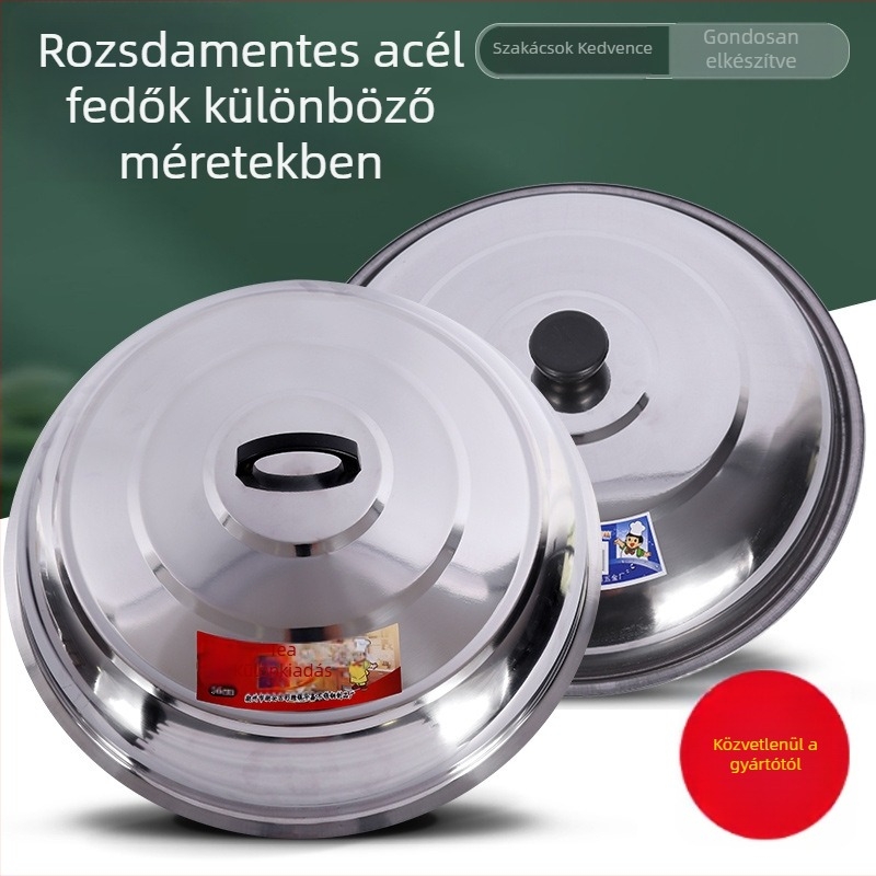 Rozsdamentes acél edényfedő, univerzális wokfedő, mágneses, 30–32 cm