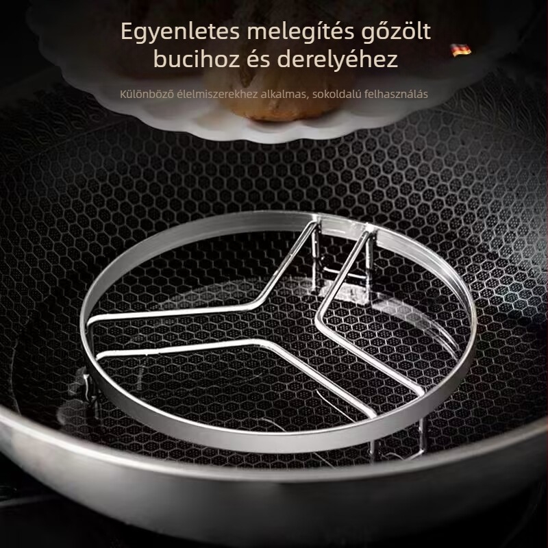 304 rozsdamentes acél gőzítő rács háztartási használatra, edény alátét és szigetelő párna, univerzális gőzölő tartó rizsfőzéshez