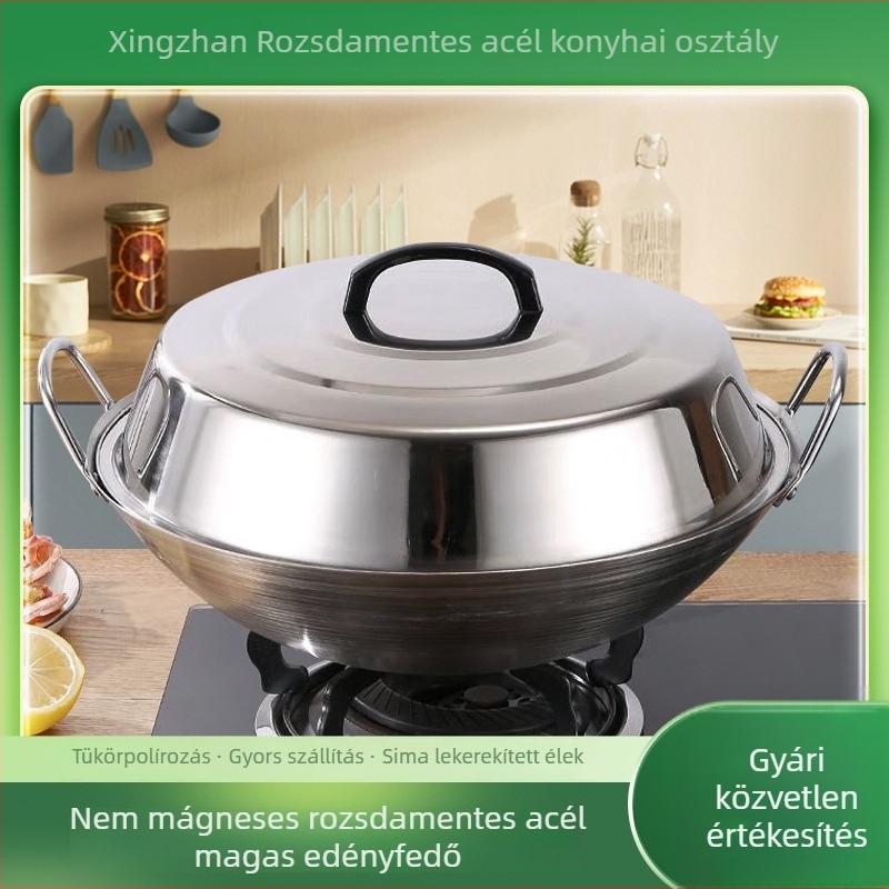 Nem mágneses, magasított rozsdamentes acél fazékfedő, égési sérülés és kiömlés elleni védelemmel