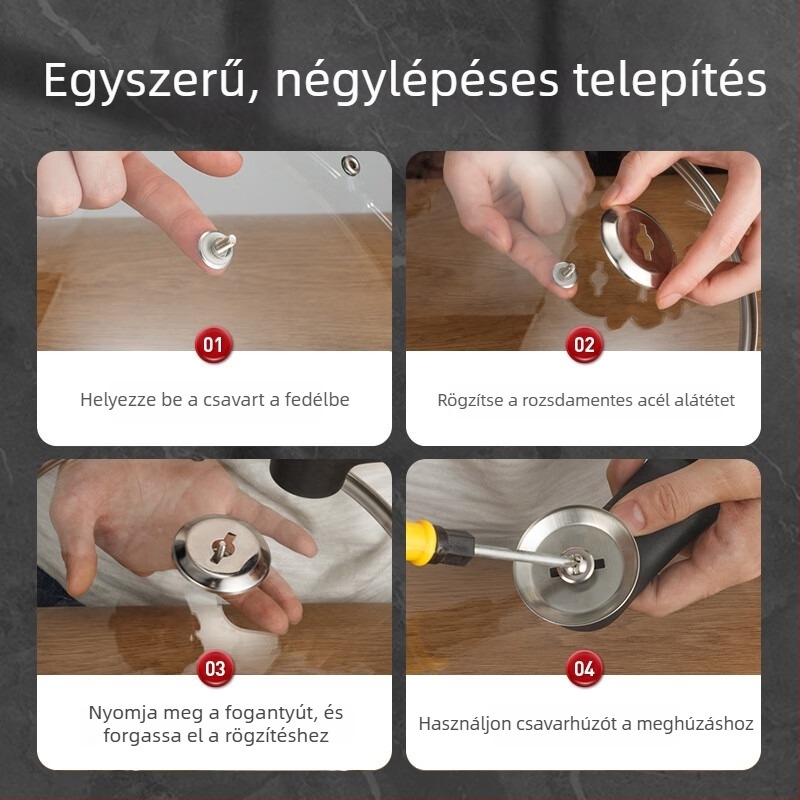 Üvegfedő gőzölőhöz és serpenyőhöz, magas hőállóságú, átlátszó univerzális konyhai tartozék