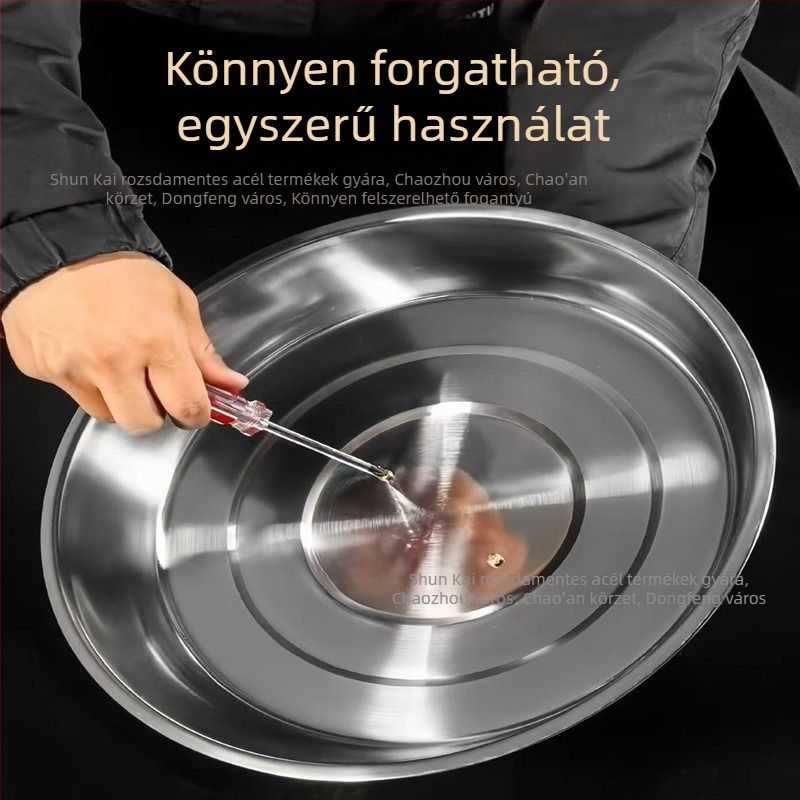 Nagy rozsdamentes acélból készült, nem mágneses, vastagított, íves forma, nagy edényekhez, wok fedő és gőzölő fedő