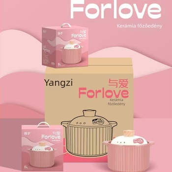 Yangzi kerámia cserépedény, nagy kapacitású levesekhez és párolt ételekhez, kerámia fedővel, 3,1–4 L, nordic stílus