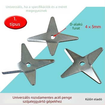 Rozsdamentes acél pengéje szója tej géphez, H- és D-alakú lyukakkal – univerzális tartozék