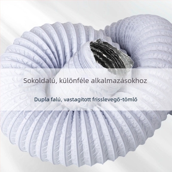 Vastagított PVC-alumínium fóliás kompozitcső frisslevegő-rendszerhez, kivezető ventilátor és elszívó, teleszkópos alumíniumfóliás tömlő