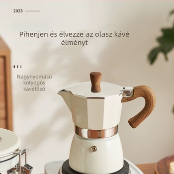 Olasz moka kávéfőző otthoni használatra, kompakt elektromos tűzhely, egycsapos extrakció, kávéfőző edény leöntéshez