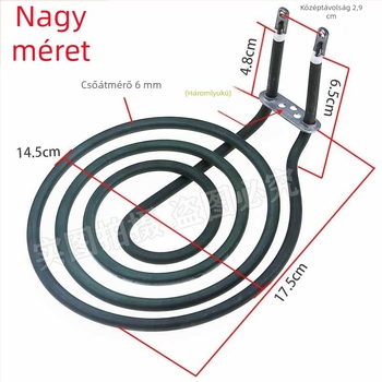 Légsütő fűtőcső, 220V, kör alakú fűtőgyűrű