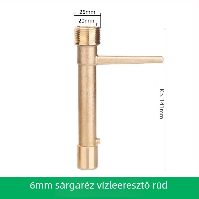 Réz gyors vízellátó szelep dugóval és csatlakozóval kert öntözéséhez