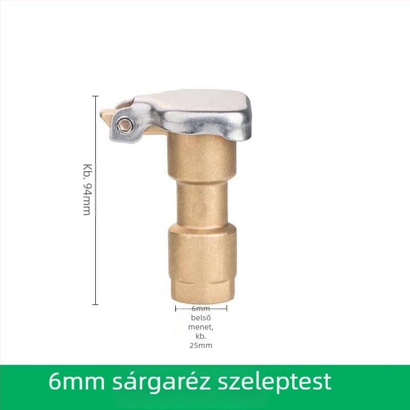 Réz gyors vízellátó szelep dugóval és csatlakozóval kert öntözéséhez