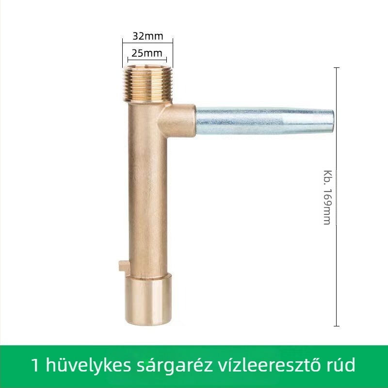 Réz gyors vízellátó szelep dugóval és csatlakozóval kert öntözéséhez