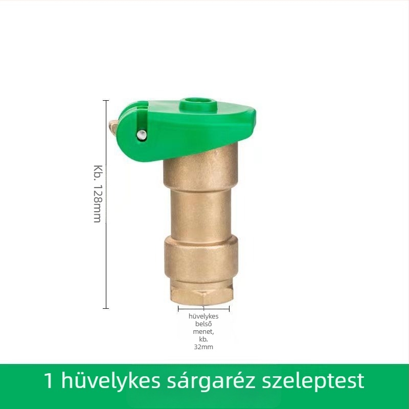 Réz gyors vízellátó szelep dugóval és csatlakozóval kert öntözéséhez