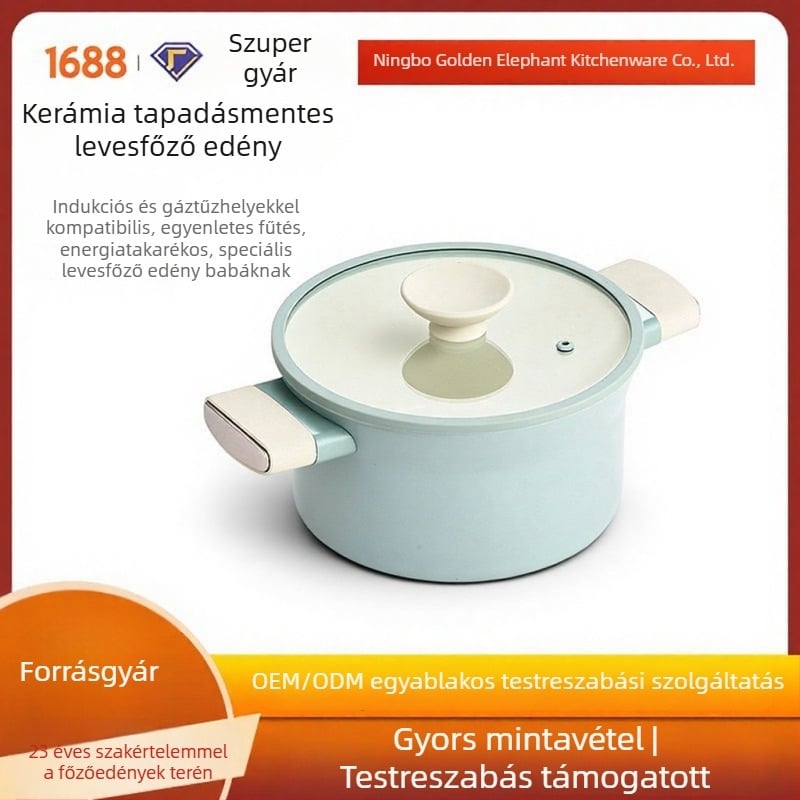 Új modell kerámia tapadásmentes edény bébiételhez és levesekhez, egy személyre szóló tejmelegítő edény, sokoldalú