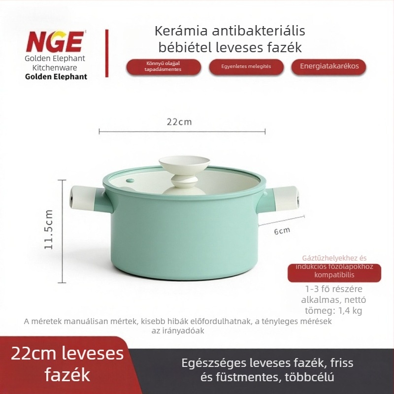 Új modell kerámia tapadásmentes edény bébiételhez és levesekhez, egy személyre szóló tejmelegítő edény, sokoldalú