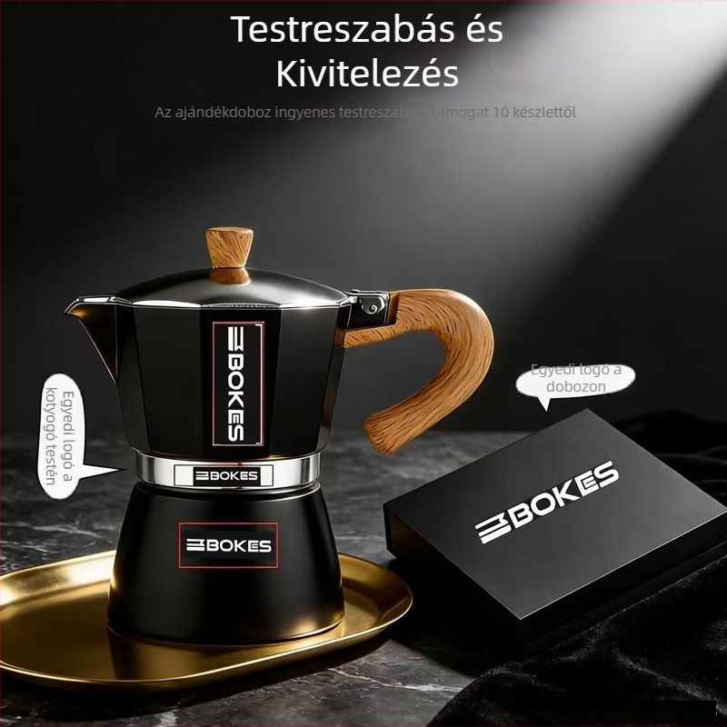 Olasz moka kávéfőző ajándékdoboz – espresso készlet, kávé kellékek, üzleti ajándék otthoni használatra