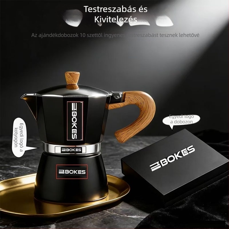 Olasz moka kávéfőző ajándékdoboz – espresso készlet, kávé kellékek, üzleti ajándék otthoni használatra