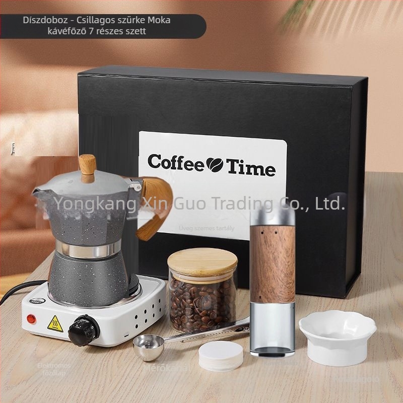 Olasz moka kávéfőző ajándékdoboz – espresso készlet, kávé kellékek, üzleti ajándék otthoni használatra