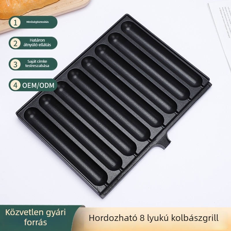 8 lyukas kolbász sütő tepsi négyzet alakú formával