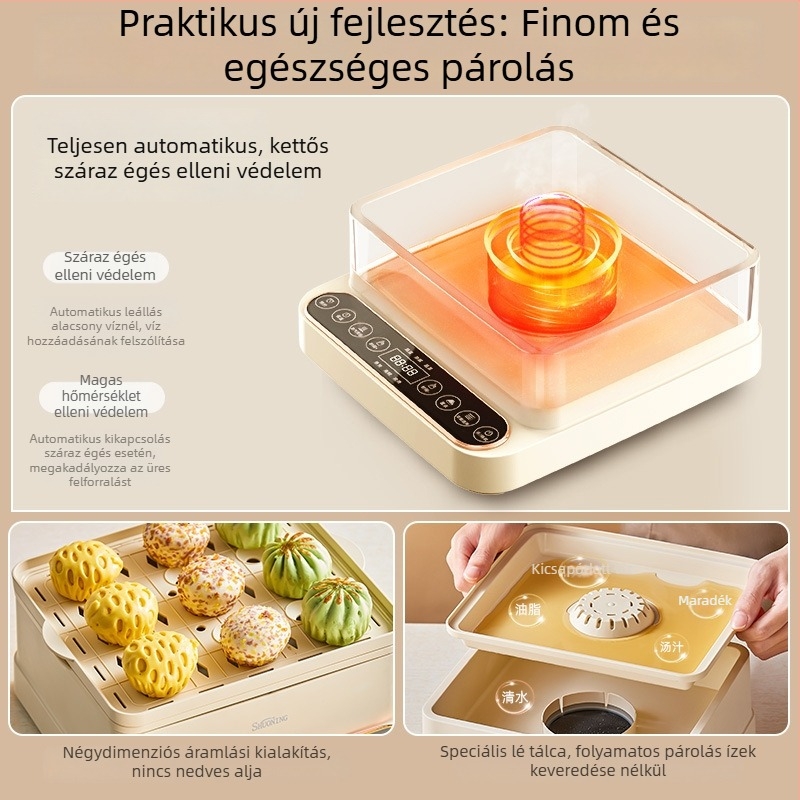 Háztartási elektromos gőzölő, háromszintes, többfunkciós, automatikus kikapcsolás, intelligens gyors gőzölés
