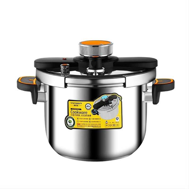 Select304 rozsdamentes acél nyomásos edény vastag gombos fedővel, modell K, háromrétegű aljzat