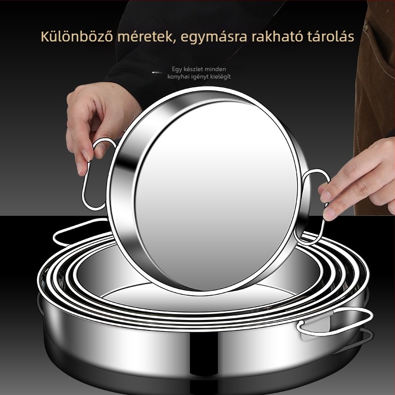 Rozsdamentes acélból készült egyenes oldalú pároló tálca, ideális süteményekhez és rizstészta tekercsekhez, tepsi, forma többszörös rétegű tortákhoz, otthoni használatra