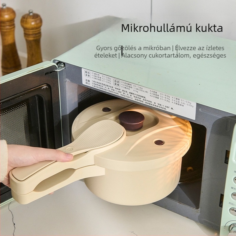 Mikrohullámú sütőhöz nyomás alatti edény – otthoni használatra, multifunkcionális pároló és rizsfőző, rizskanalával