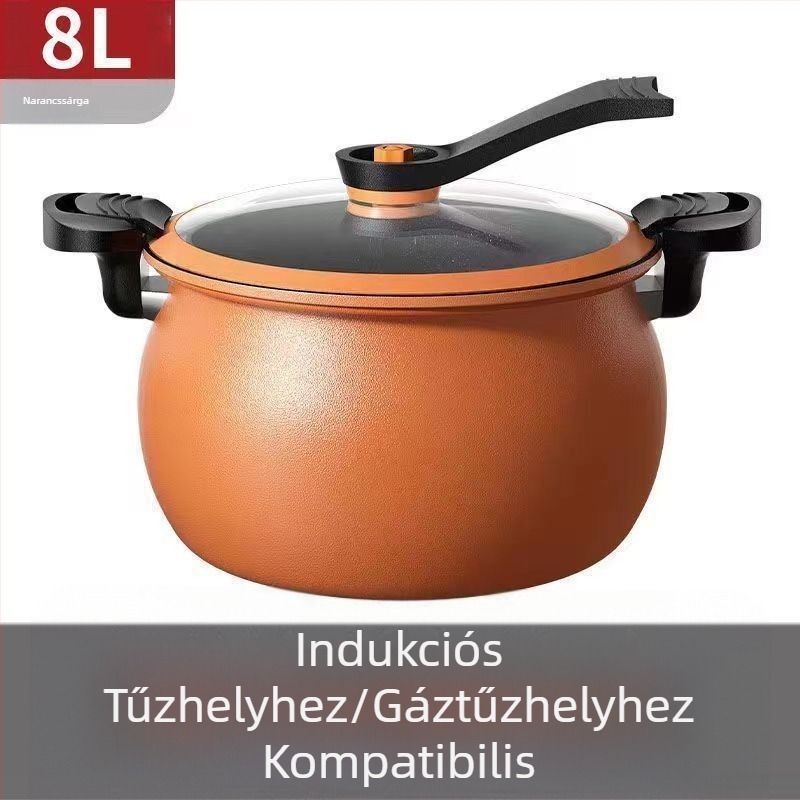 Fatpan Többfunkciós, nagy kapacitású leves- és pörköltfazék, tapadásmentes felülettel, nyomásfőző, gáztűzhelyhez