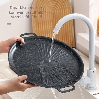 Maifan kőből készült kültéri grill tál — kettős használat: elektromos és nyílt láng, tapadásmentes, koreai stílusú barbecue
