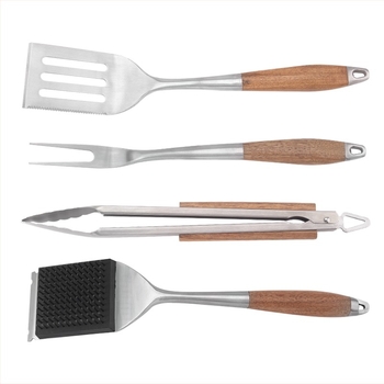 Rosewood rozsdamentes acél grillkészlet - 4 darab - spatula villa fogó ecset