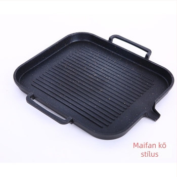 Koreai stílusú indukciós grilllap, négyzet alakú, füstmentes, tapadásmentes