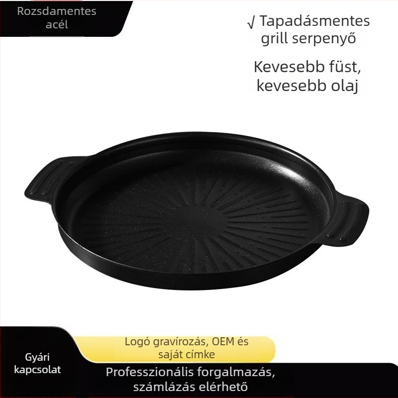 Maifan kőből készült tapadásmentes serpenyő indukciós főzőkhöz, hordozható grill serpenyő kempingezéshez